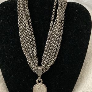 Vintage Carolee silver coin necklace